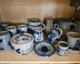 Cobalt salt glaze pottery