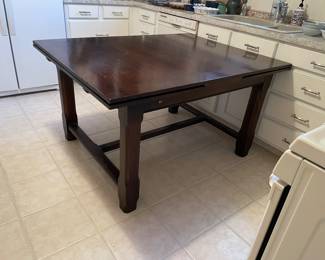 Pine Shop Table with Hidden Leaves