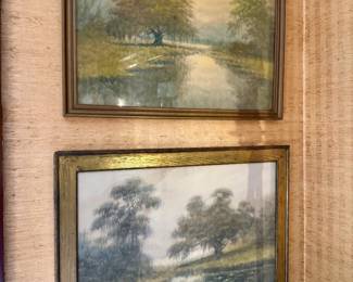 Two original Alexander Drysdale's oil wash on paper. 