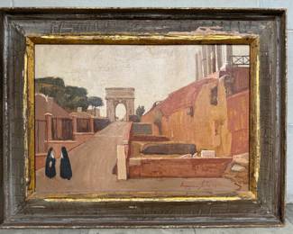 Chapman Kelley (Texas, b. 1932), “ Avco de Tito – Roma,” oil on canvas, 1957, signed