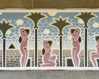 Robert Gordy (Louisiana, 1933-1986), “Egypt #1,” acrylic on canvas, 1977, signed and titled with Galerie Simone Stern label en verso; Provenance: from the Estate of Max Nathan, Jr., Garden Lane, New Orleans