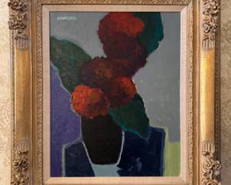 Jacob Manguno (Louisiana, 1925-2017), “Still Life with Mums,” oil on canvas, 2011, signed; Provenance: Vincent Mann Gallery, Royal Street