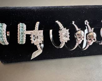 Very cool assortment of sterling silver and gemstone hoops.