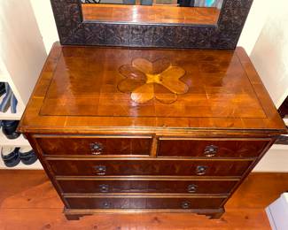 #44 - $1275 - English Oyster burl Chest of Drawers 7"Wx21"Dx36"H