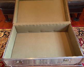 #5 - $600 -Steel Watson trunk/coffee table 35"Wx23"Dx19"H. Bond of London