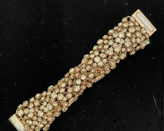 $70 - Rhinestone chacha bracelet with magnetic clasp - color stone yellow 