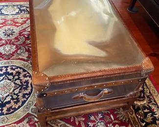 #5 - $600 -Steel Watson trunk/coffee table 35"Wx23"Dx19"H. Bond of London