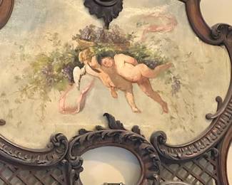Louis XV styl Trumeau with Angel painting on top 79x38 C.1870's. Came from Paris apt. $2,000