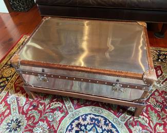 #5 - $600 -Steel Watson trunk/coffee table 35"Wx23"Dx19"H. Bond of London