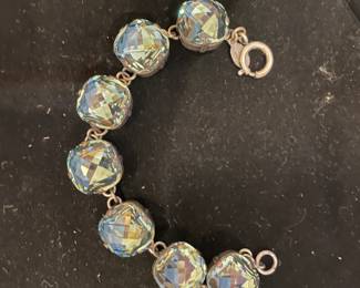 $100 bracelet French designer La Vie Parisienne - green stone - looks better in reality than pic