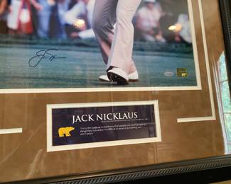 #9 - $210 -Jack Nicholas signed photo  32"Hx26"W