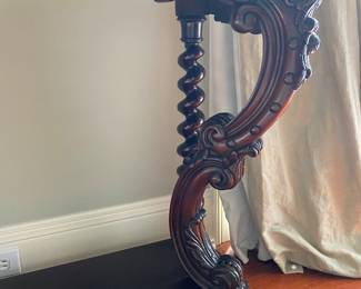 #31 - $800 - Rococo Console w/barrister back legs & gray marble top