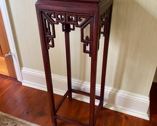 #28 - $140 - One of two Asian Rosewood Stand 12"sq x 36"H - ONE SOLD 