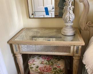 #22 - $400 - Mirrored Side Table w/drawer   34"Wx20"Dx32"