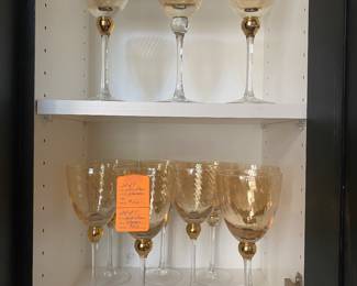 $60 set of gold stemware 
