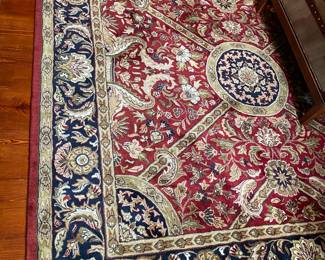 #3 - $400 - Wool Rug, Red & Navy 92"sq