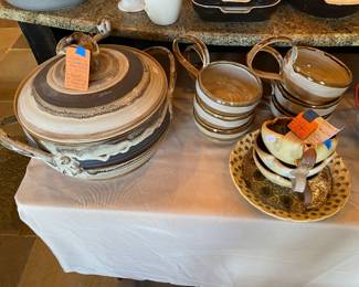 Soup pottery set $150 for all pieces on photo