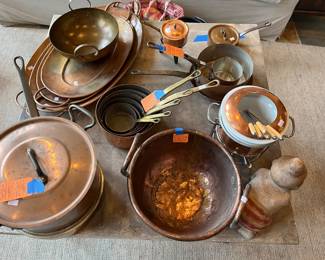 Copper pot sets $150-$200. Kitchen Aid fondue copper $40 - Copper set for $200 SOLD 