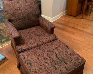 A- $180 - Upholstery chair & ottoman and paisley 