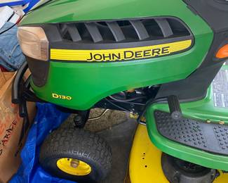 $1300 John Deere D130 riding lawn mover w/cover Year - Hours less 182 hours -2012-2013