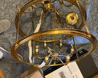 $140.00 brass chandelier 19w 18H with chain