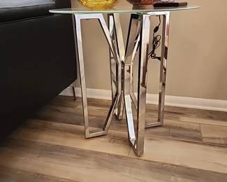 Chrome and glass end table, there are 2 of these