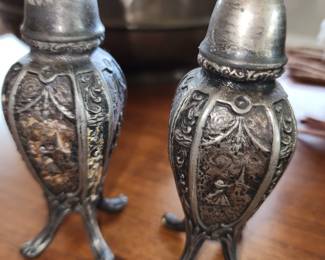 Ornate salt and pepper shakers 