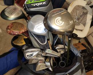 Assortment of golf clubs