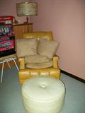 Vintage 50s Pleather Rocker and Hassock