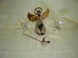 Crystal Star Candleholders and Metal Angels