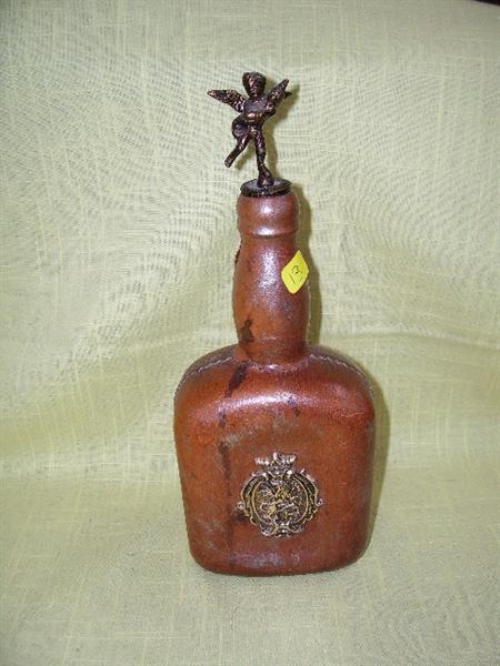 Leather decanter with cupid top