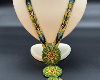 Native American Hand Beaded Necklace