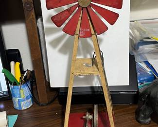 21” Antique windmill toy steam engine
