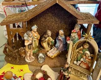 Vintage Nativity With Creche