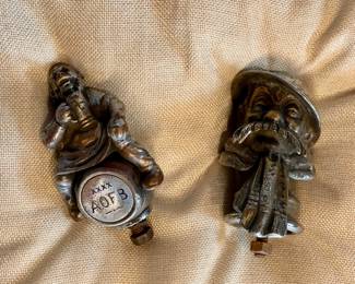 Old Bronze Ancient Order of Froth Blowers Car Radiator Hood Ornament, Old Bronze WWI “Old Bill” Car Radiator Mascot Ornament by Bruce Bairnsfather