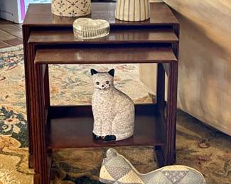 Set of Solid Wood Nesting Tables, Heartwood Creek Jim Shore Angels