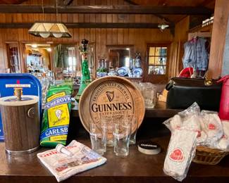 MCM Ice Bucket, Vintage Fullers London Pride Tray, Guinness Beer Tray, Glasses and more, Pearl Beer Party Packs