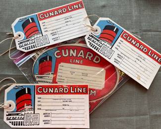 1950’s Cunard Line Queen Mary Luggage Tags Unused 