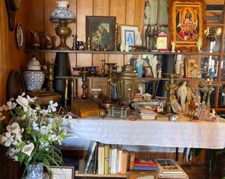 Religious Books, Antique Samovar Russian? , Copper Lustre Creamers