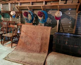 Antique Trunk, Vintage Chairs