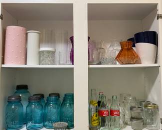 Vintage Ball Blue Canning Jars/Coca Cola Bottles/Canning Jars/Floral Vases