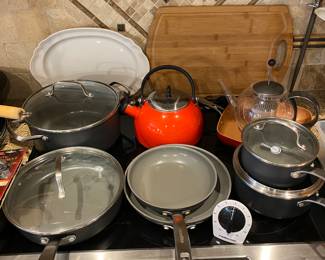 GreenPan Cookware/Red Tea Kettle/Copper Fry Pan