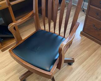 Solid Wood Rolling Office Chair