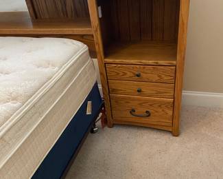 Mid Century Solid Oak King Size Bed{Blackhawk Furniture}
