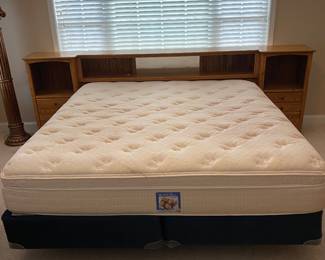Mid Century King Size Bed w/Serta Perfect Sleeper Mattresses{Blackhawk Furniture}