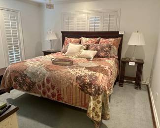 Pottery Barn King Size Bed With Linens, Decorative Area Rug (9' x 10'4")