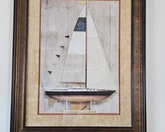 $200- Giant Framed Sailboat