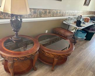 $200 each piece (ornate glass top set)