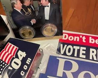 Vintage Political Buttons, Coins, More 