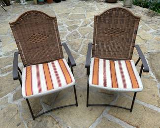 Faux Wicker Outdoor Folding Chairs 